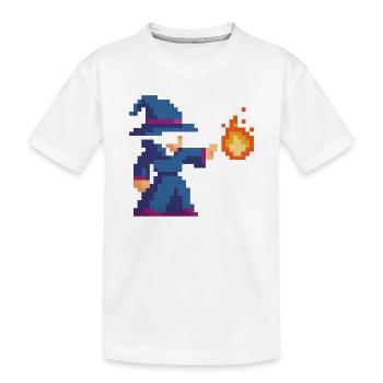 Pixel Wizard et Fire - T-shirt bio Premium Enfant - blanc - Devant