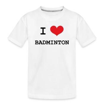 Badminton - Sport - Racket - Kids' Premium Organic T-Shirt - white - Front