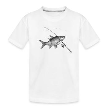 Rotauge Plötze Fisch Rute Angeln Ink - Kinder Premium Bio T-Shirt - Weiß - Vorne