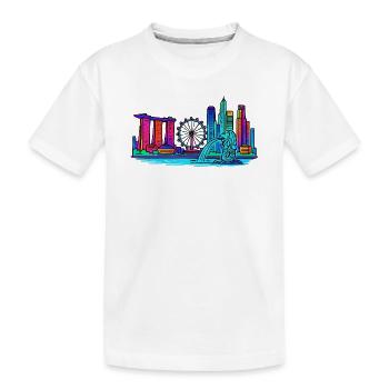 Skyline de Singapour - T-shirt bio Premium Enfant - blanc - Devant