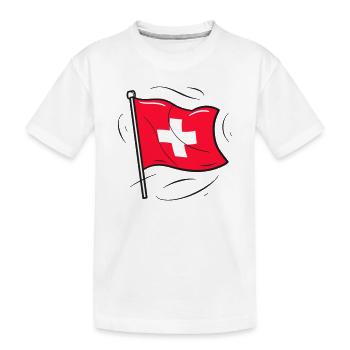 Schweizer Flagge Patriot Design - Kinder Premium Bio T-Shirt - Weiß - Vorne