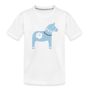 Dala Horse Suède Tradition de Noël Wood Xmas - T-shirt bio Premium Enfant - blanc - Devant