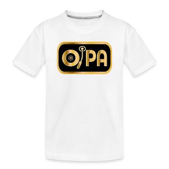Schallplatten Musik Opa - Kinder Premium Bio T-Shirt - Weiß - Vorne