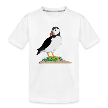 Imprimé de macareux - T-shirt bio Premium Enfant - blanc - Devant