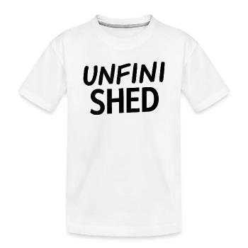 Unfinished Shed Typografie - Kinder Premium Bio T-Shirt - Weiß - Vorne