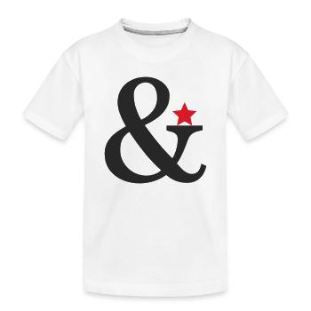 Éventille avec accent en étoile rouge - T-shirt bio Premium Enfant - blanc - Devant