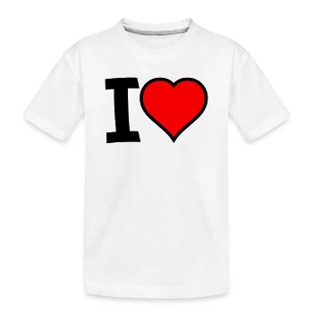 i heart - Kids' Premium Organic T-Shirt - white - Front