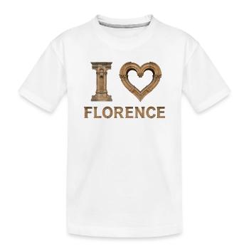 FLORENCE – Renaissance Stone Lettering - Kids' Premium Organic T-Shirt - white - Front