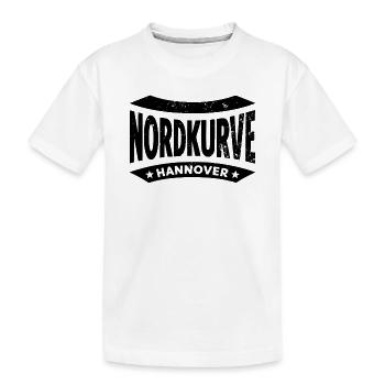 Hannover Nordkurve Stadion Fan Hoodie - Kinder Premium Bio T-Shirt - Weiß - Vorne