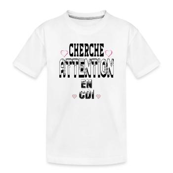 Cherche Attention en CDI - T-shirt bio Premium Enfant - blanc - Devant