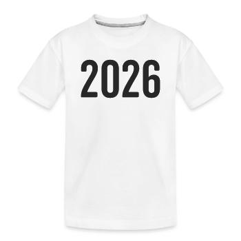 2026 Silvester Jahreszahl - Kinder Premium Bio T-Shirt - Weiß - Vorne