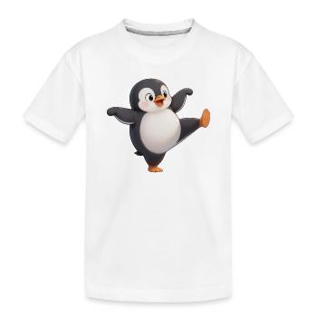 Dessin animé Maître Kung-Fu Pingouin Mignon Grandes Danses - T-shirt bio Premium Enfant - blanc - Devant