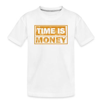 Zeit ist Geld – notlose Orange - Kinder Premium Bio T-Shirt - Weiß - Vorne