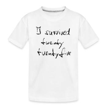 I survived 2025 - Kreide schwarz - Kinder Premium Bio T-Shirt - Weiß - Vorne