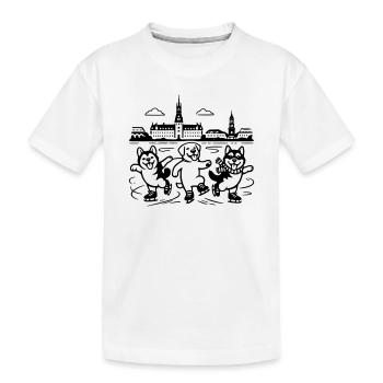 Art de lignes mimaliste du patinage artistique - T-shirt bio Premium Enfant - blanc - Devant