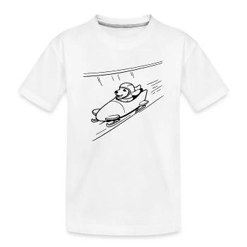 dackel eis bob kanal line art - Kinder Premium Bio T-Shirt - Weiß - Vorne