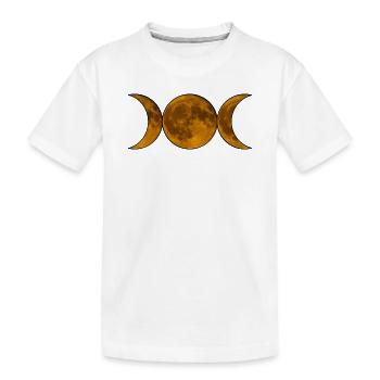 Triple Moon Wicca - Goddess in Gold - Kids' Premium Organic T-Shirt - white - Front