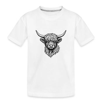 Highlander Line Drawing Monochrome - Kids' Premium Organic T-Shirt - white - Front