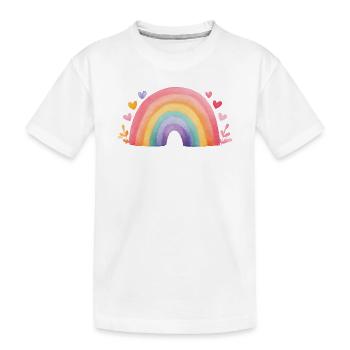 Minimaler Regenbogen Aquarell – Kinder Design - Kinder Premium Bio T-Shirt - Weiß - Vorne