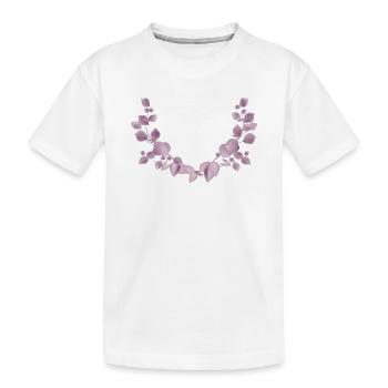 Branches délicates d’eucalyptus en illustration rose crepusculaire - T-shirt bio Premium Enfant - blanc - Devant