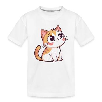 Neugieriges Kätzchen - Kinder Premium Bio T-Shirt - Weiß - Vorne