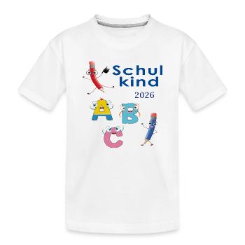 ABC Schuldkind 2026 - Kids' Premium Organic T-Shirt - white - Front