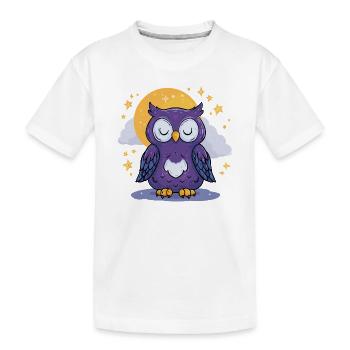 Oiseau de nuit au clair de lune - T-shirt bio Premium Enfant - blanc - Devant