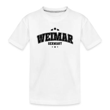 Weimar Varsity Lettering Souvenier - Kids' Premium Organic T-Shirt - white - Front