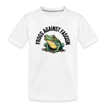 Frösche gegen Rassismus – USA Frog T-Shirt - Kinder Premium Bio T-Shirt - Weiß - Vorne