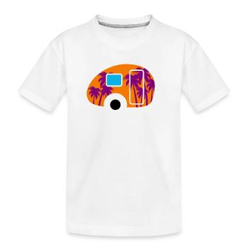 Caravane Palmiers Vacances en mer du Sud Camping Fan de caravane - T-shirt bio Premium Enfant - blanc - Devant
