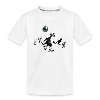 Rollschuh Katzen - Kinder Premium Bio T-Shirt - Weiß - Vorne