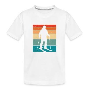 Skiing Skiers ski - Kids' Premium Organic T-Shirt - white - Front