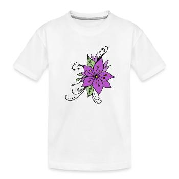 Hibiscus Flower - Kids' Premium Organic T-Shirt - white - Front