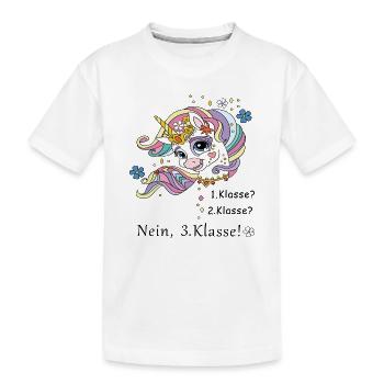 Schulkind 3.Klasse - Kinder Premium Bio T-Shirt - Weiß - Vorne