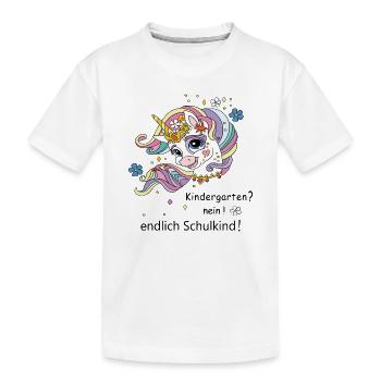 Finally a schoolchild - Kids' Premium Organic T-Shirt - white - Front
