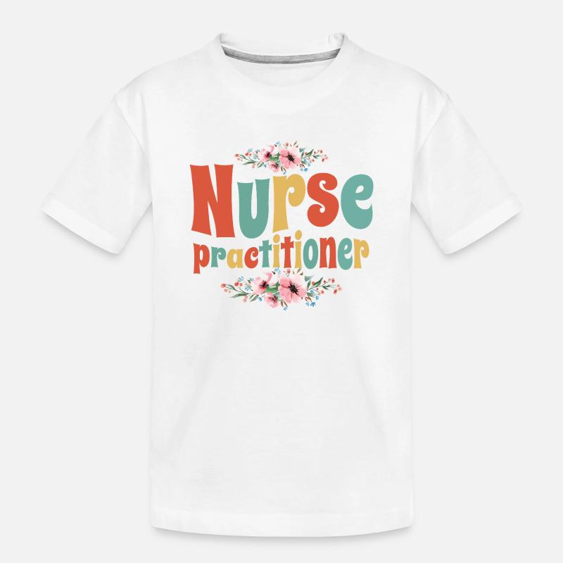 Floral Nurse Practitioner - Kinder Premium Bio T-Shirt - Weiß