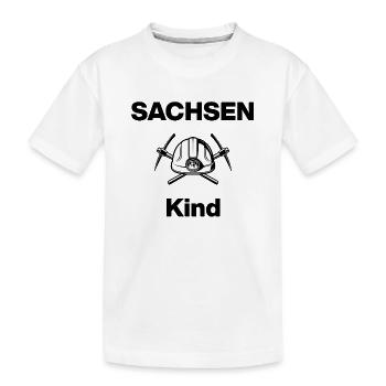 SACHSEN KIND, GLÜCK AUF! STEIGER AUF KOHLE GEBOREN - Kinder Premium Bio T-Shirt - Weiß - Vorne