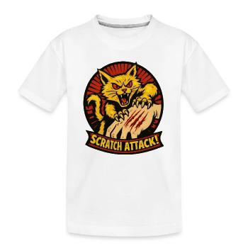 Scratch Attack Wütende Katzenklauen-Design - Kinder Premium Bio T-Shirt - Weiß - Vorne