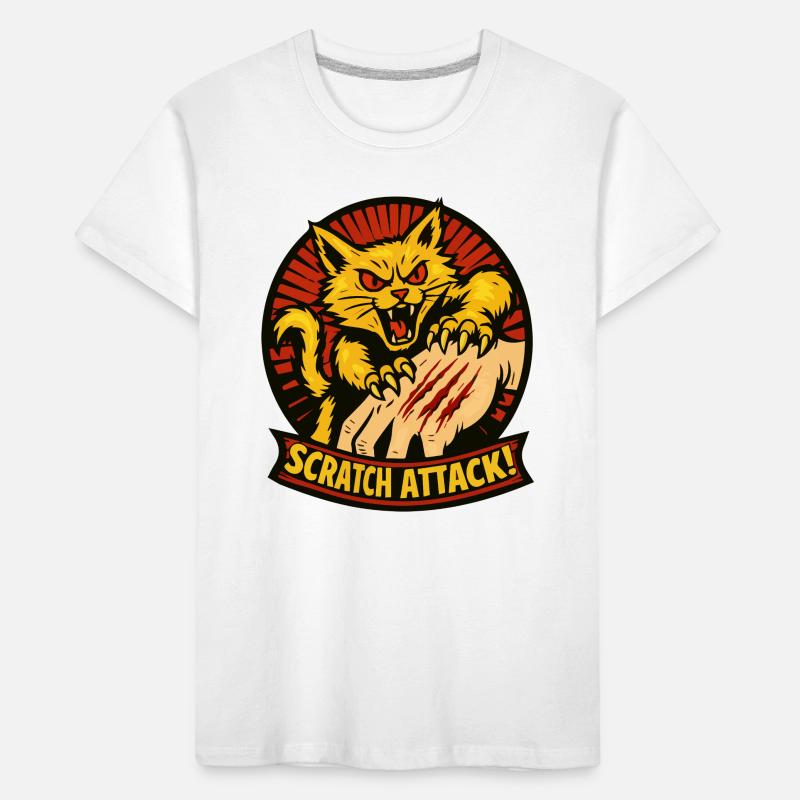 Attaque à griffures Griffes de chat en colère Conception T-shirt bio Premium Enfant