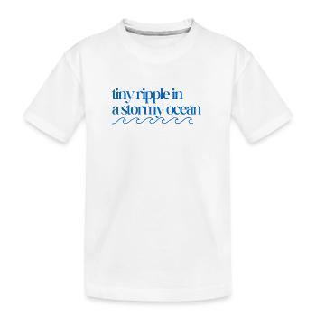 Une minuscule ondulation dans un océan orageux avec des vagues - T-shirt bio Premium Enfant - blanc - Devant