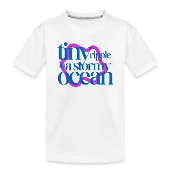 Tiny ripple in a stormy ocean (pink background) - Kinder Premium Bio T-Shirt - Weiß - Vorne