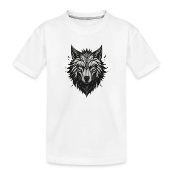 Loup Stylisé Nocturne - T-shirt bio Premium Enfant - blanc - Devant