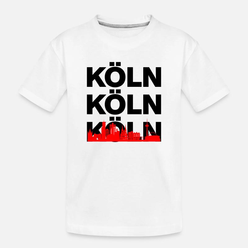 KÖLN SKYLINE – DOM POWER! - Kinder Premium Bio T-Shirt - Weiß