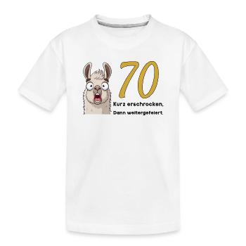 70 Geburtstag – Kurz erschrocken, dann gefeiert - Kinder Premium Bio T-Shirt - Weiß - Vorne