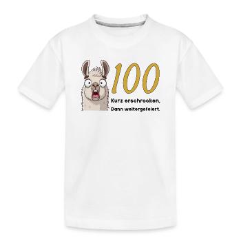 100 Geburtstag – Kurz erschrocken, dann gefeiert - Kinder Premium Bio T-Shirt - Weiß - Vorne