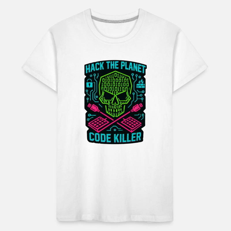 Hack the Planet Code Killer - Cybersécurité T-shirt bio Premium Enfant