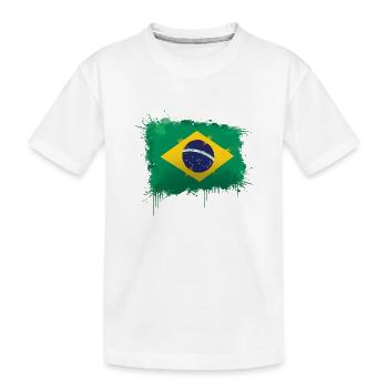 Art du drapeau brésilien - design du drapeau brésilien - T-shirt bio Premium Enfant - blanc - Devant