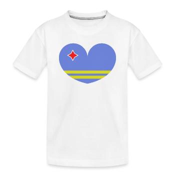 Herz der Aruba-Flagge - Kinder Premium Bio T-Shirt - Weiß - Vorne