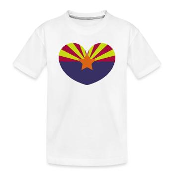 Arizona-Herzflagge - Kinder Premium Bio T-Shirt - Weiß - Vorne