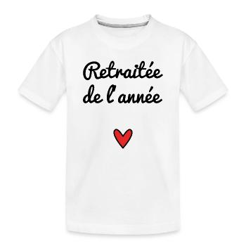 RETRAITEE. RETRAITE. RETRAITEE. RETRAITE - T-shirt bio Premium Enfant - blanc - Devant